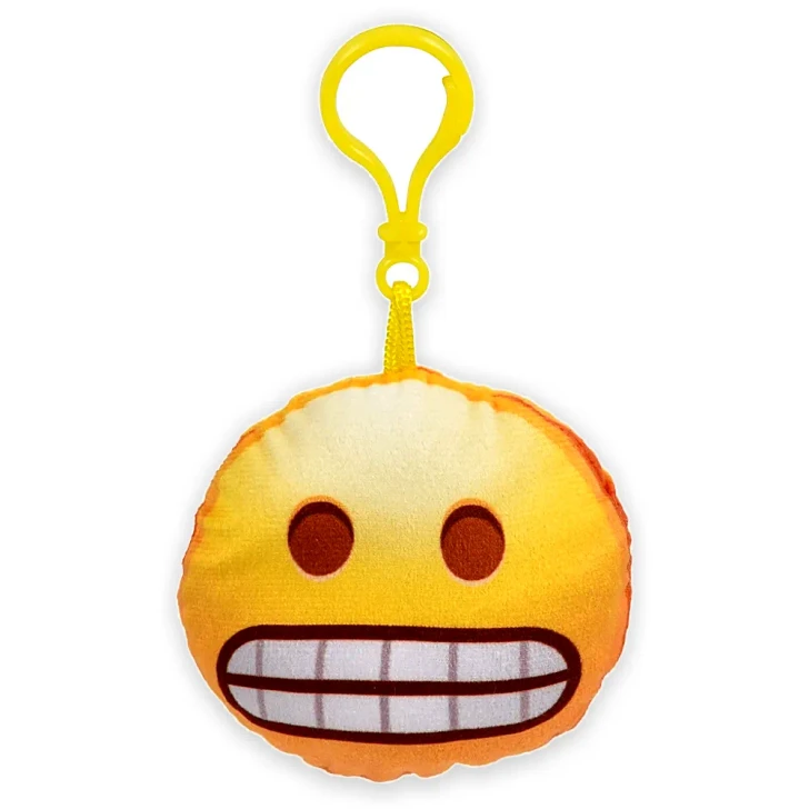 Emoticon Face Backpack Clip Plush Toys 3" Each