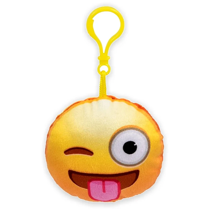 Emoticon Face Backpack Clip Plush Toys Wholesale Case of 288