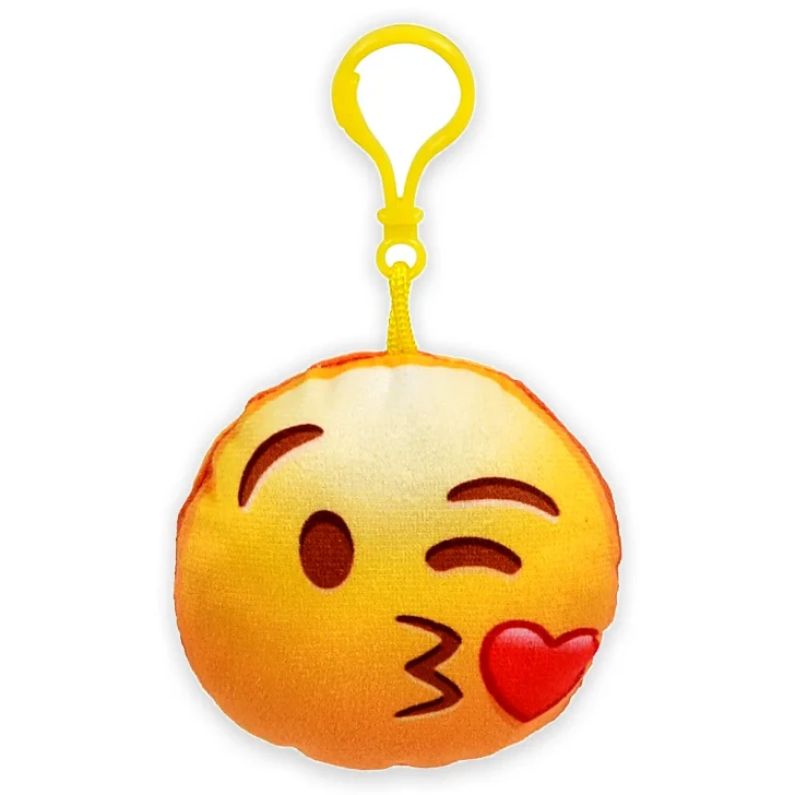 Emoticon Face Backpack Clip Plush Toys for Claw Machines and Prize Counters