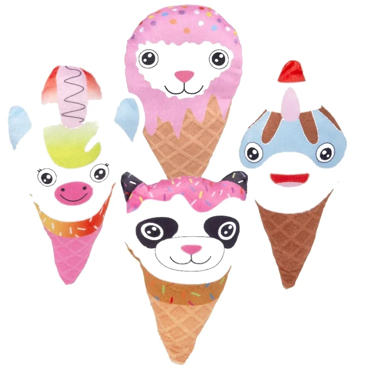 Ice Cream Animals Plush Toys - 5 Inch - Case of 216