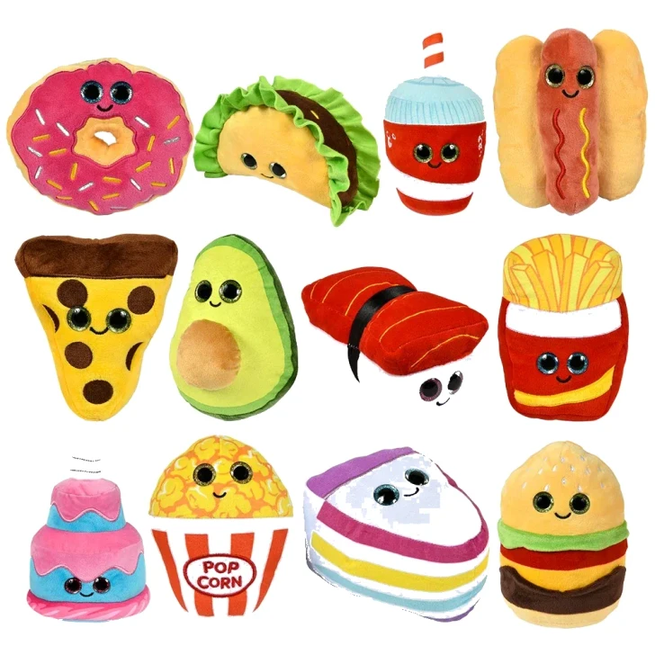 Small Food Plush Toy Mix - 6 Inch - Case of 108