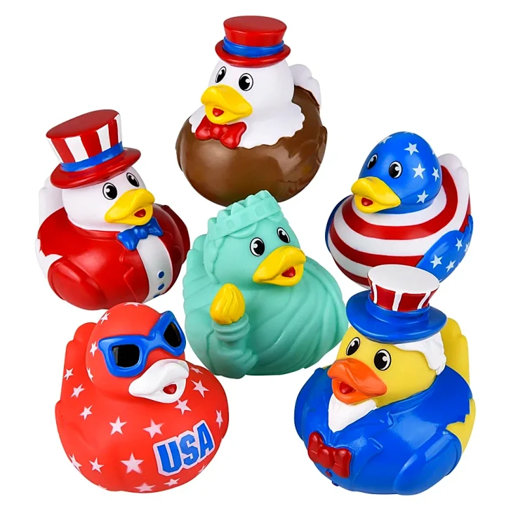 Patriotic Rubber Duckies - 2 Inch - Case of 288 - 12 Display Boxes