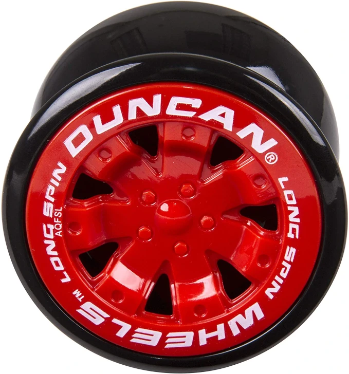 Duncan Wheels yo-yo in red, front view