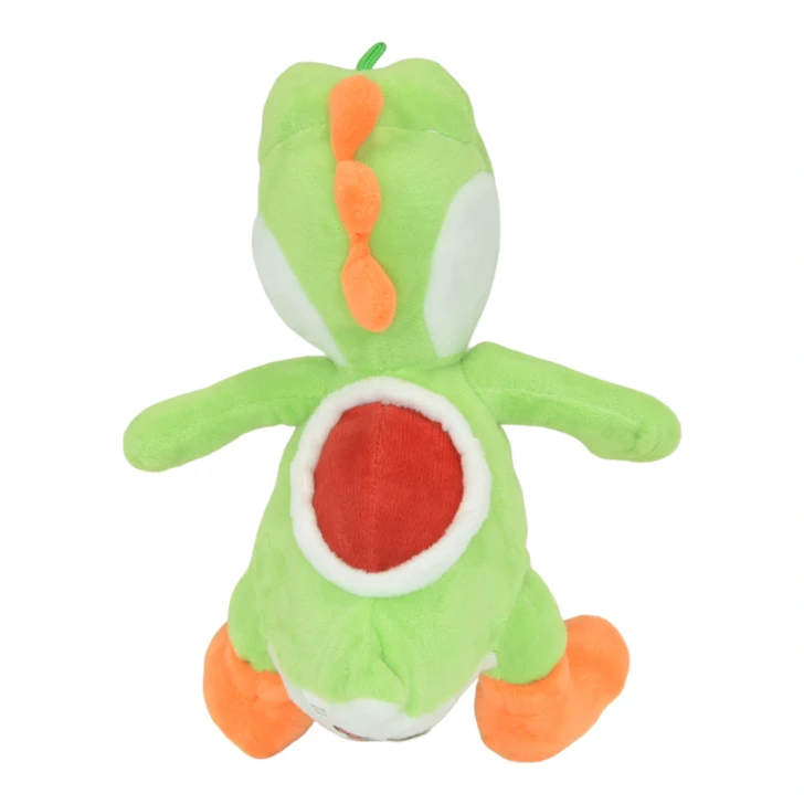 Super Mario green Yoshi plush, 12 inch, back view showing the shell