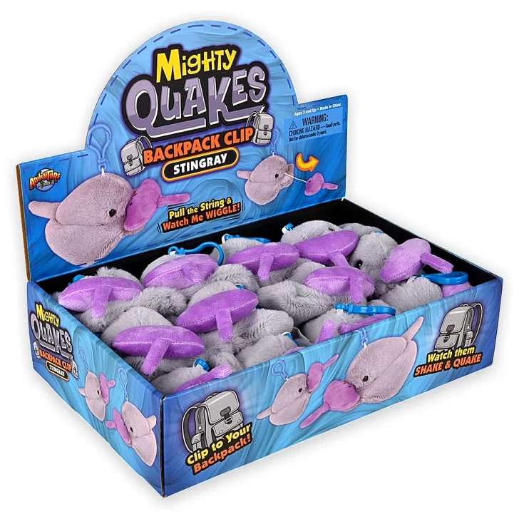 Mighty Quakes Stingray Backpack Clips Bulk Carnival Prizes