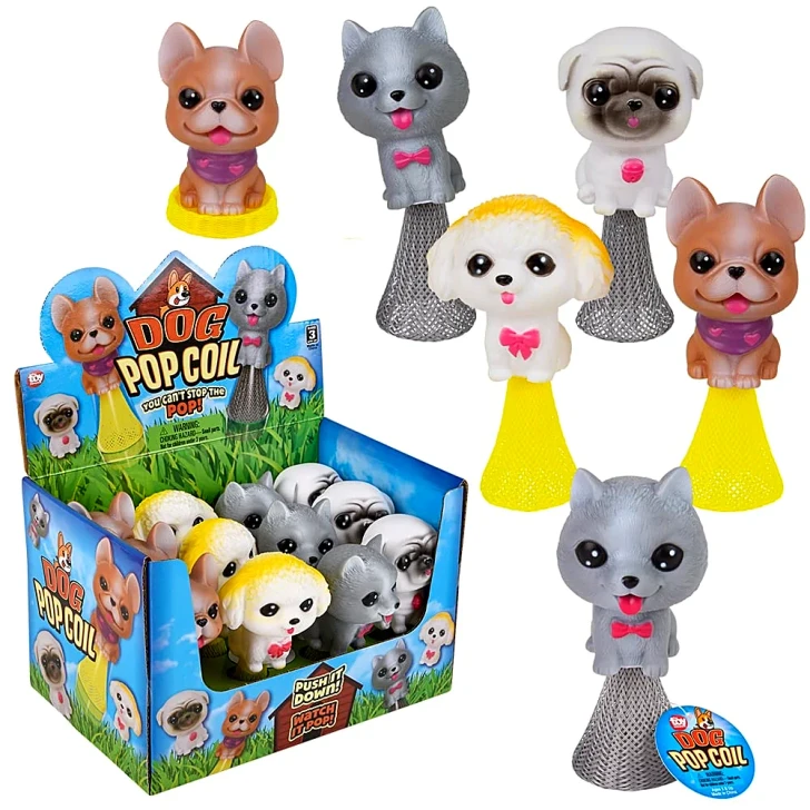 Pop-Coil Dog Toy Mix - 4.5 Inch - Case of 144