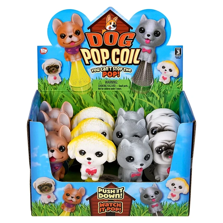 Pop-Coil Dog Toy Mix for Claw Machines and Prize Counters