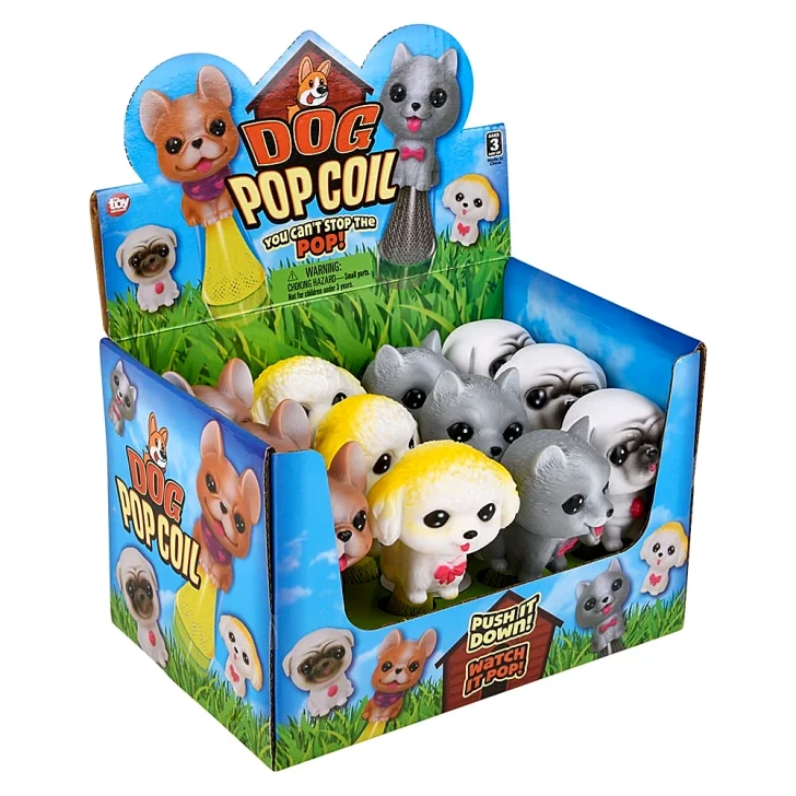 Pop-Coil Dog Toy Mix Bulk Carnival Prizes