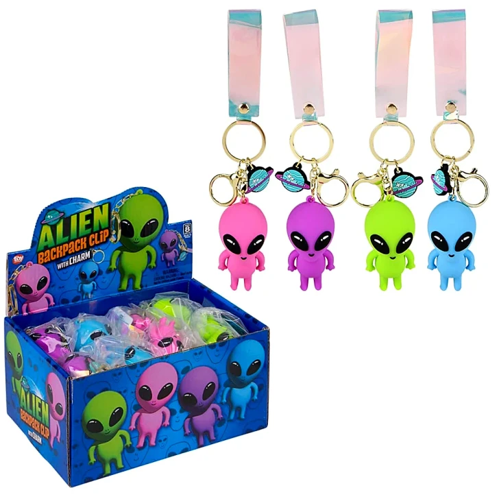 Alien Charm Wristlet Backpack Keyrings - 2.25 Inch - Case of 192