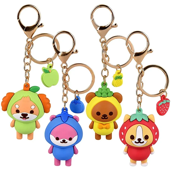 Kawaii Fruit Animal Clip-On Toys 2" Each