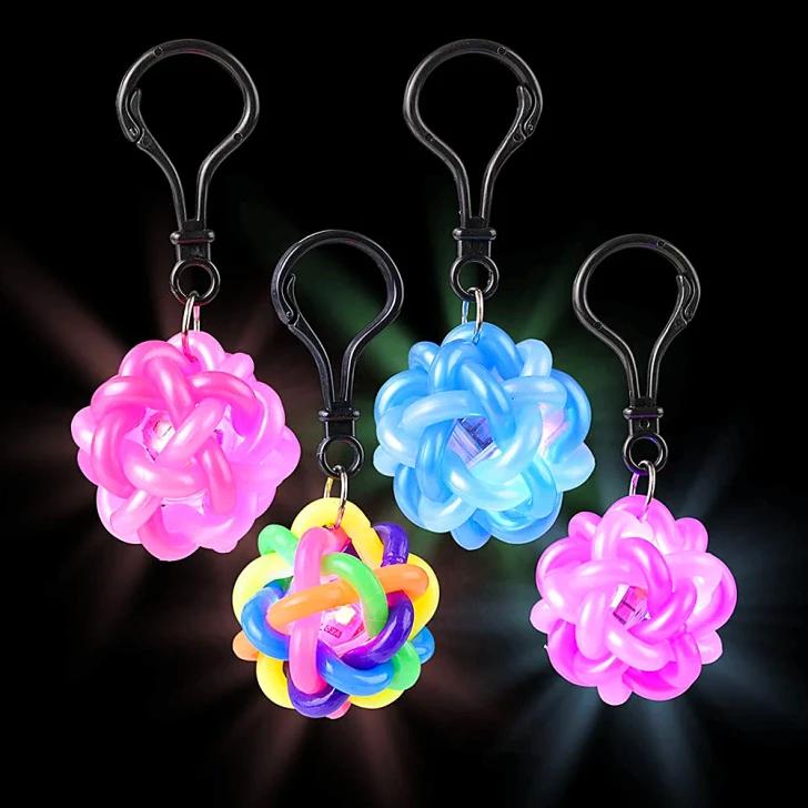 Light-Up Loop Ball Backpack Clips 1.5" Each