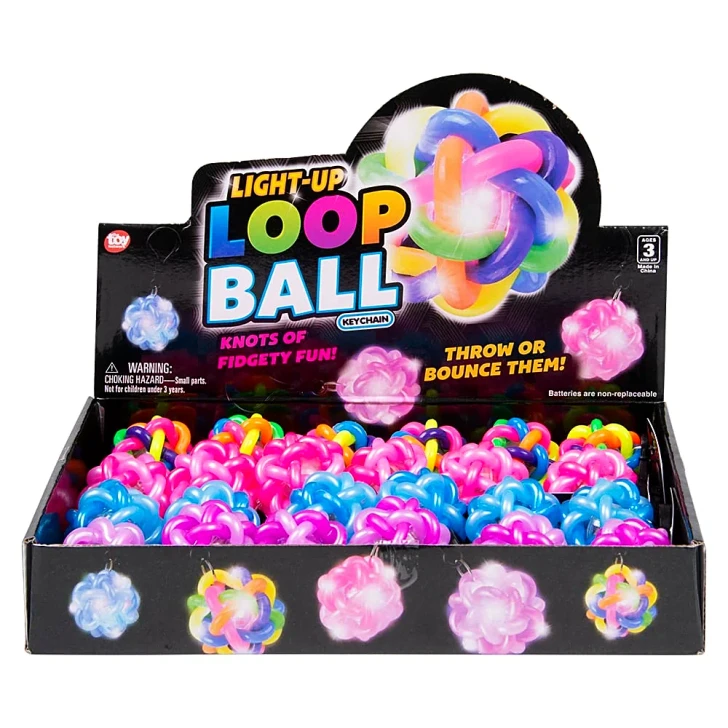 Light-Up Loop Ball Backpack Clips for Claw Machines and Prize Counters