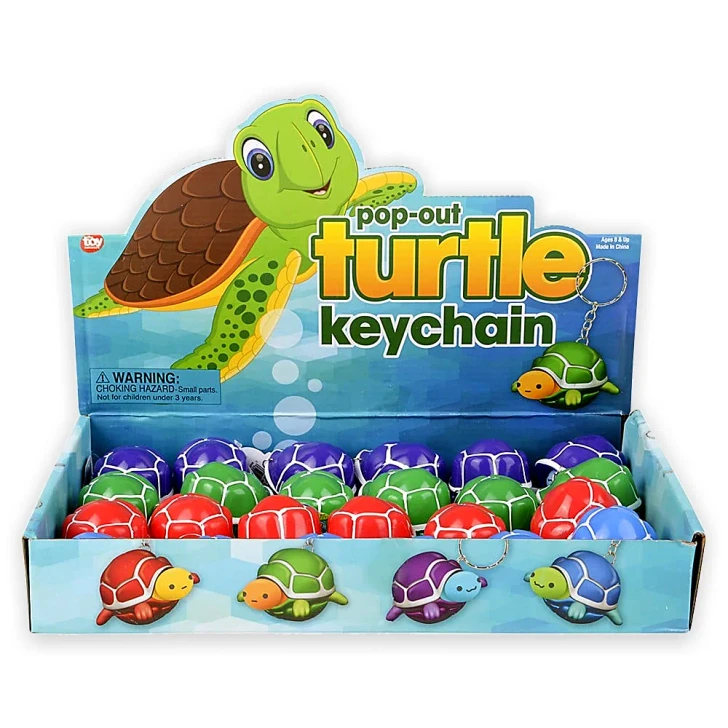 Pop Out Turtle Keychain Toys Wholesale Case of 288