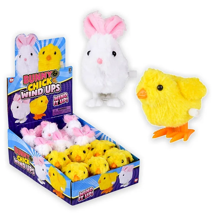 Easter Bunny and Chick Wind-Up Toys - 3 Inch - Case of 144