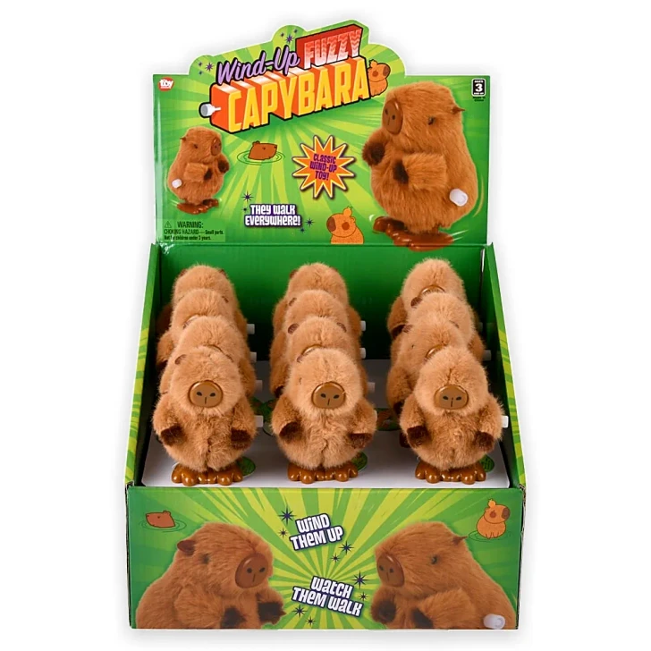 Wind-Up Fuzzy Capybara Toys for Claw Machines and Prize Counters
