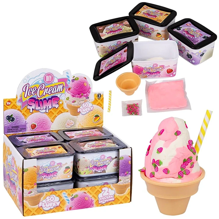 DIY Ice Cream Clay Slime Toys - 4.75 Inch - Case of 32