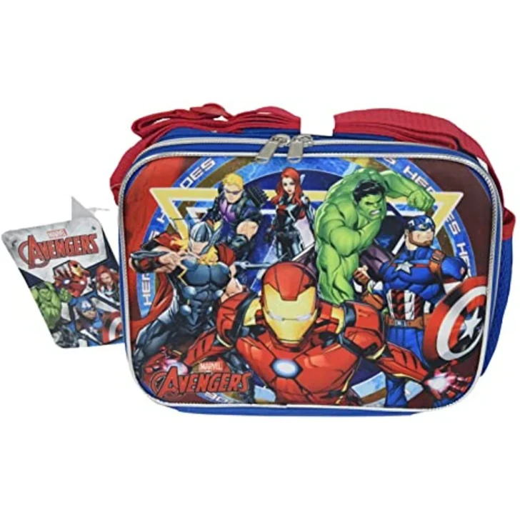 Marvel Avengers 3D Lunch Box - Insulated Bag with Strap - 24-Pack Bulk