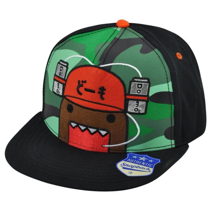 Domo Face Snapback Hat - Japanese Flat Bill Cap - 12-Pack Bulk