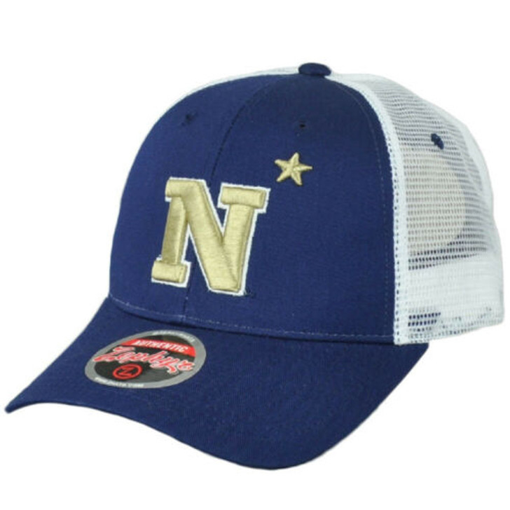 Navy Midshipmen Curved Bill Snapback Cap by Zephyr Size Adult Angle