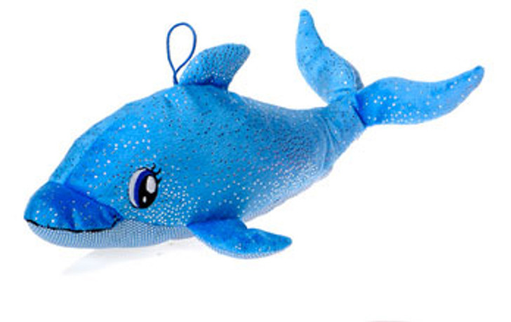 TOYBARN : Dolphin Blue Sparkle Plush Toy by Fiesta 12 Inch