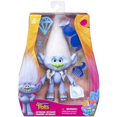 TOYBARN : DreamWorks Trolls Guy Diamond with Fuzzy Hair and Accessories ...