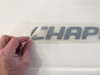 CHAPARRAL LOGO WITH SMALL BIRD HEAD 30" X 2" SOLD AS A COMPLETE NAME FOR 1 SIDE OF YOUR BOAT  (Sorry Individual Letters are not available)  *In Stock & Ready To Ship!