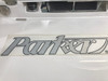 PARKER RAISED BRUSHED CHROME HULL LOGO *  31"L X 7"H *In Stock & Ready To Ship!