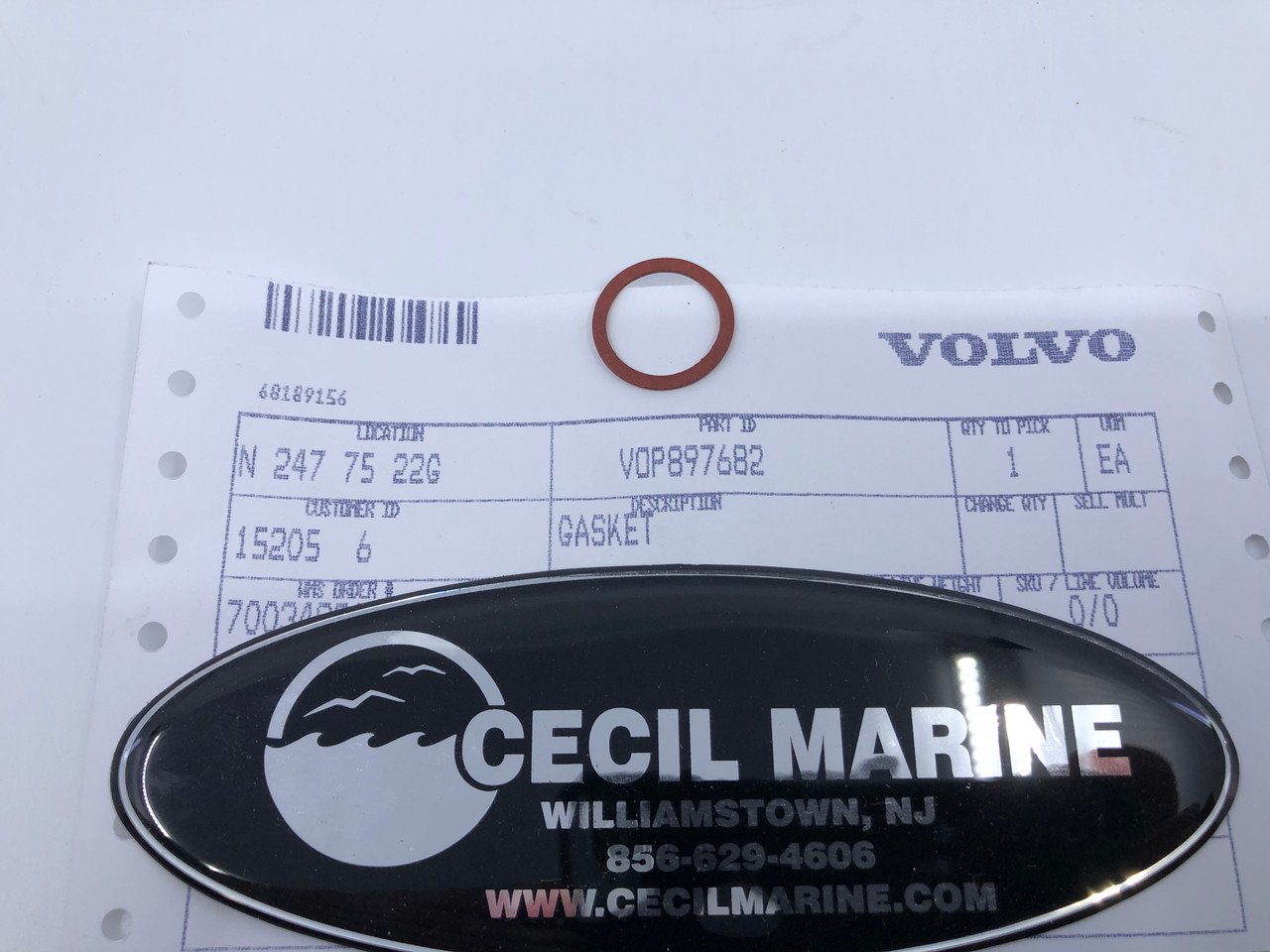 $9.95* GENUINE VOLVO ENUINE VOLVO GASKET 897682 Special Order 10 TO 14 Day Delivery