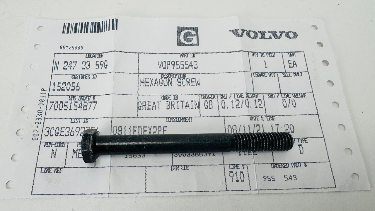 $4.99* GENUINE VOLVO HEXAGON SCREW 955543 *In Stock & Ready To Ship!