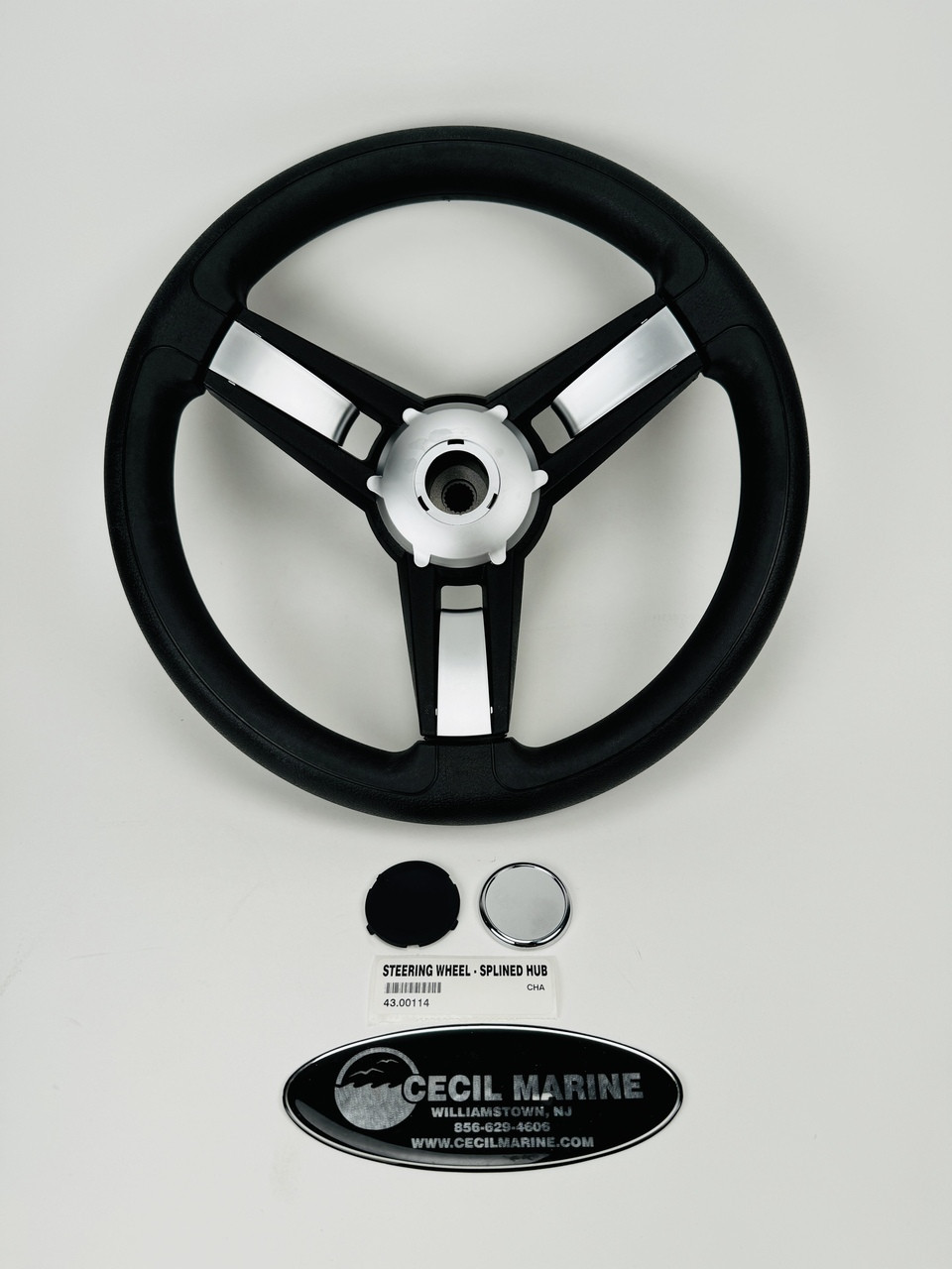 CHAPARRAL SPLINED STEERING WHEEL BLACK  *In Stock & Ready To Ship!