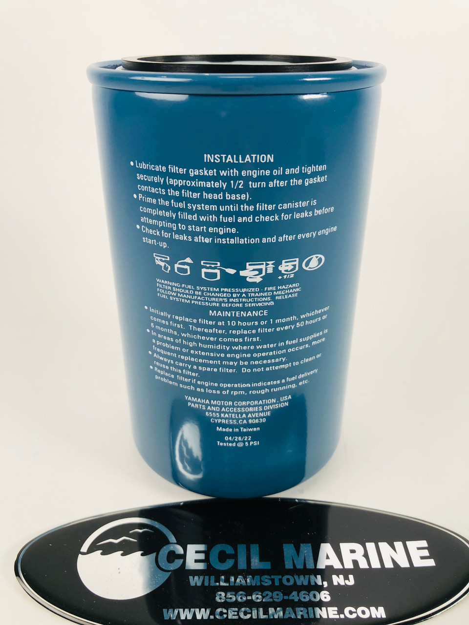 $22.99* GENUINE YAMAHA no tax* 10 MICRON FUEL FILTER / WATER SEPARATOR (Yamaha's previous part numbers were: ABA-FUELF-IL-TR, ABB-FUELF-IL-TR,  MAR-FUELF-IL-TR & MAR-10MEL-00-00) QB1-10MEL-10-00 *In Stock & Ready To Ship!