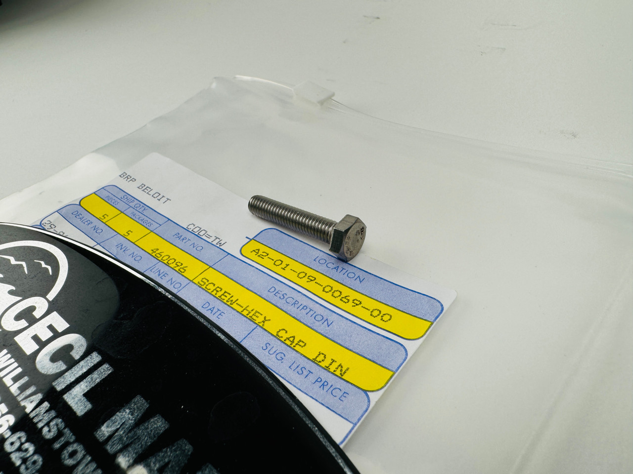 $4.95* GENUINE BRP no tax* SCREW-HEX CAP  207163060  (BRP's previous part number was 460096) *In Stock & Ready To Ship!