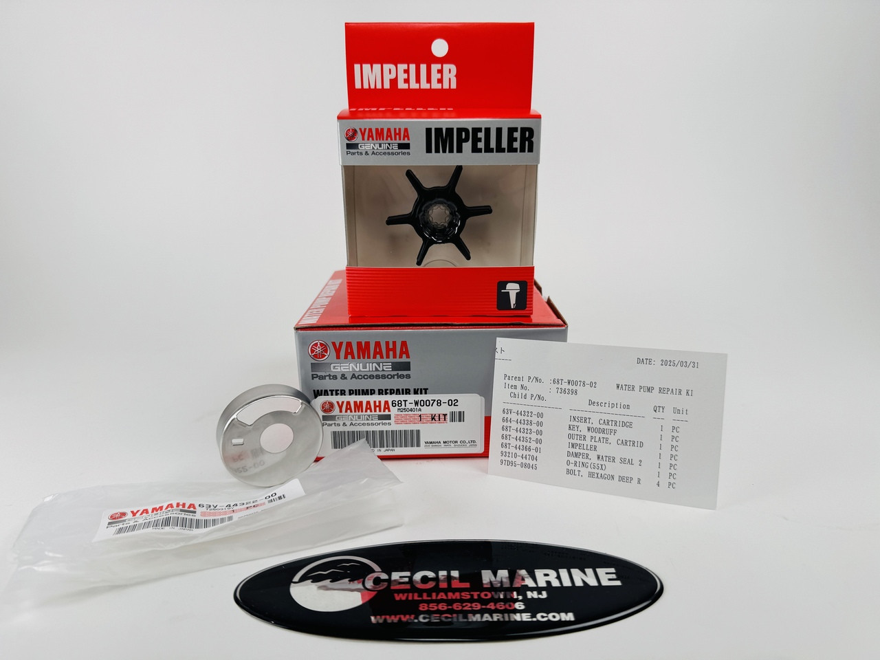 $46.99* GENUINE YAMAHA no tax* WATER PUMP REPAIR KIT 68T-W0078-02-00 *In Stock & Ready To Ship!