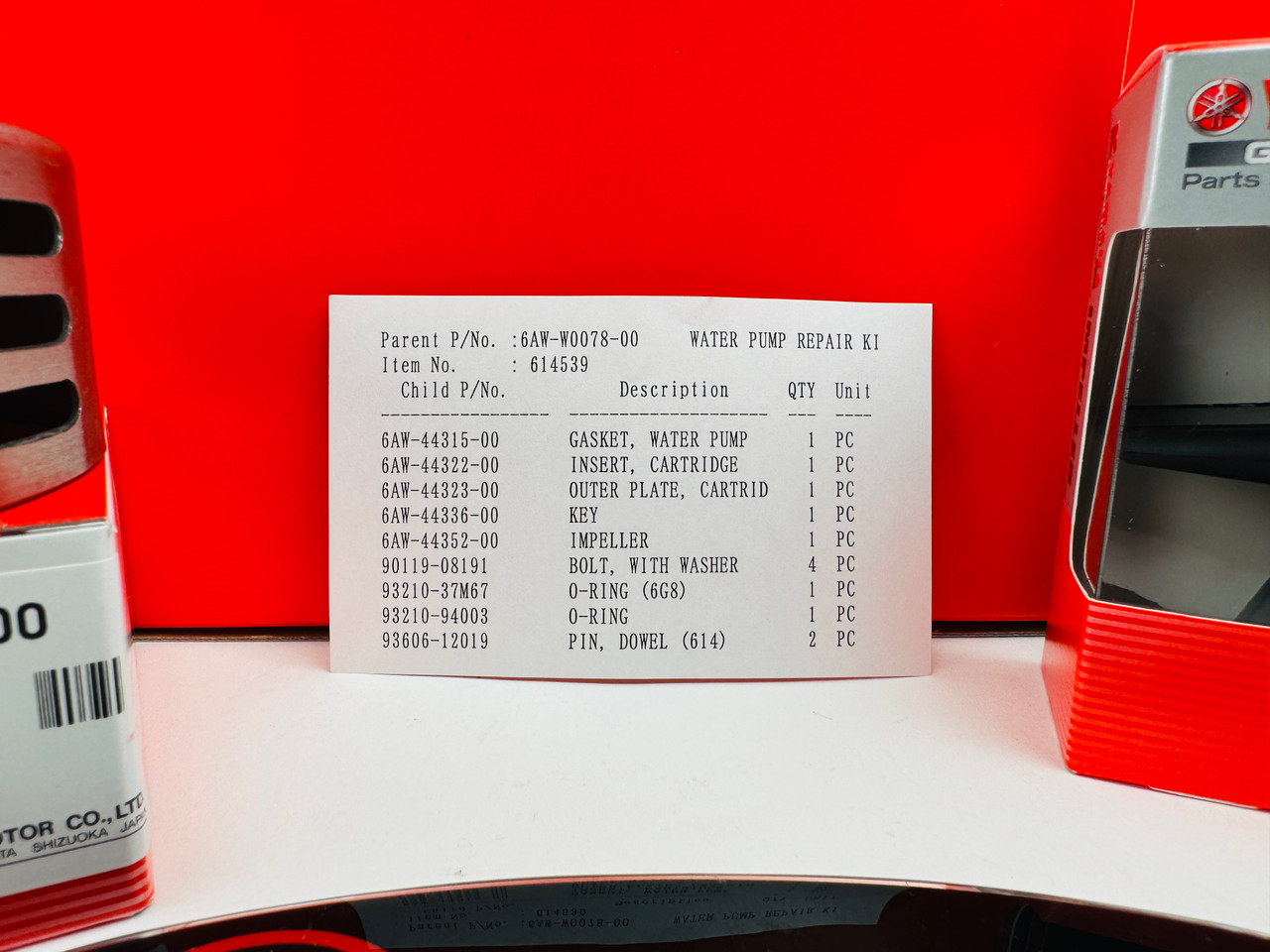 GENUINE YAMAHA WATER PUMP REPAIR KIT 6AW-W0078-00-00*In Stock & Ready To Ship!