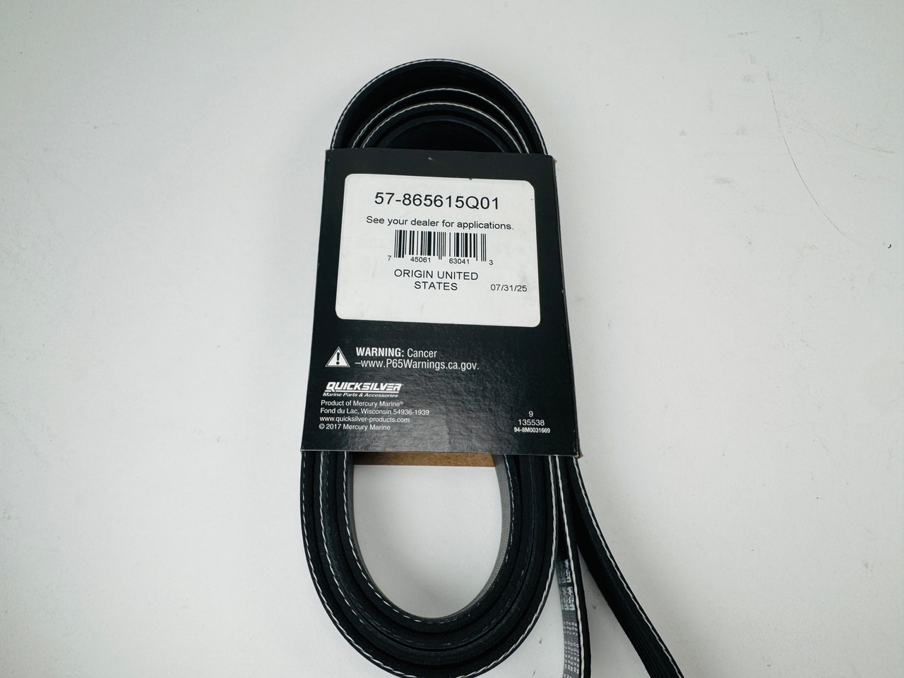 $79.99* GENUINE MERCRUISER  no tax* BELT-SERPENTINE 57-865615Q01  *In Stock & Ready To Ship!