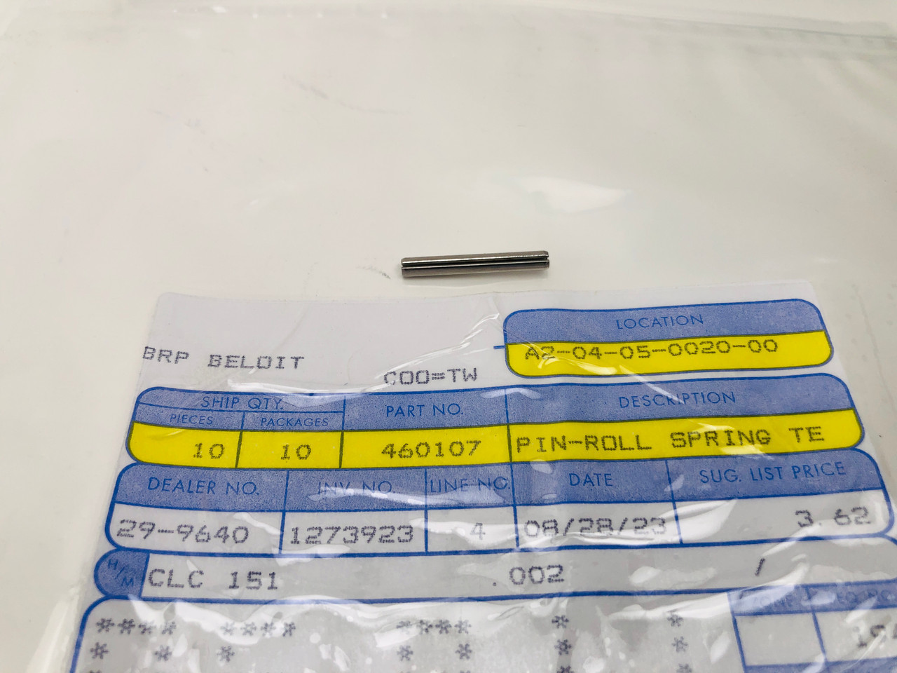 $4.99* GENUINE BRP no tax* PIN-ROLL SPRING TE  0460107 *In Stock & Ready To Ship!