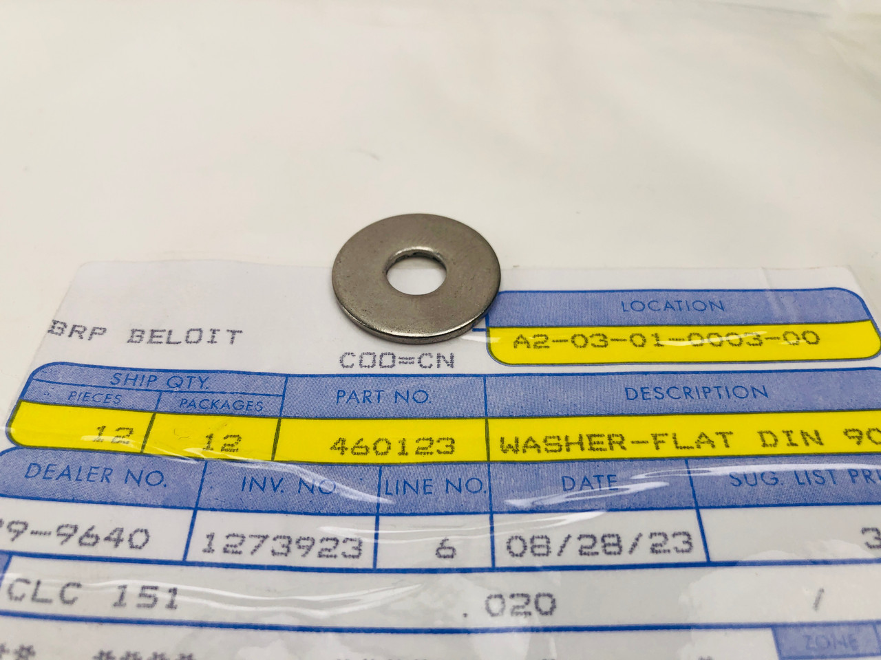 $3.99* GENUINE BRP no tax* WASHER-FLAT  460123 *In Stock & Ready To Ship!