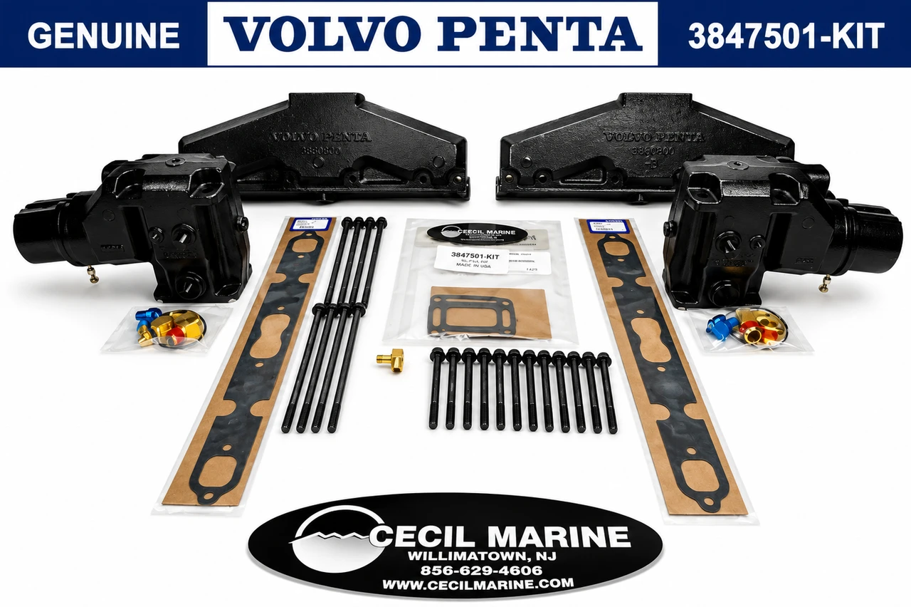 $1999.99 & FREE SHIPPING  GENUINE VOLVO PENTA no tax* 5.0 / 5.7 MANIFOLD REPLACEMENT KIT 3847501 *In Stock & Ready To Ship!