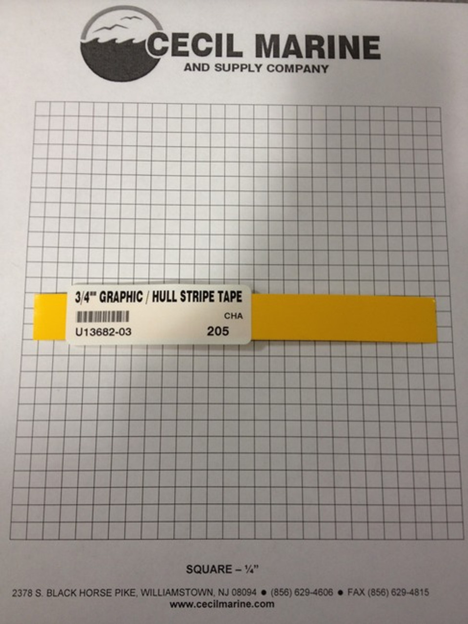 3/4" GRAPHIC / HULL STRIPE TAPE YELLOW  * SORRY THIS TAPE IS NO LONGER AVAILABLE