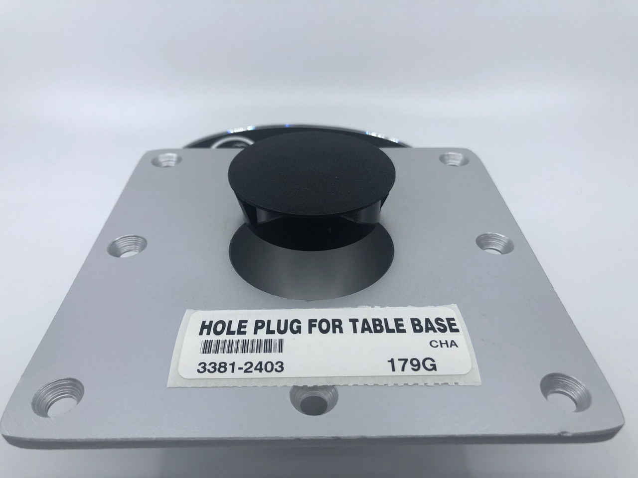 $16.95 HOLE PLUG FOR TABLE BASE WITH A 2 1/16" OPENING  *In Stock & Ready To Ship!