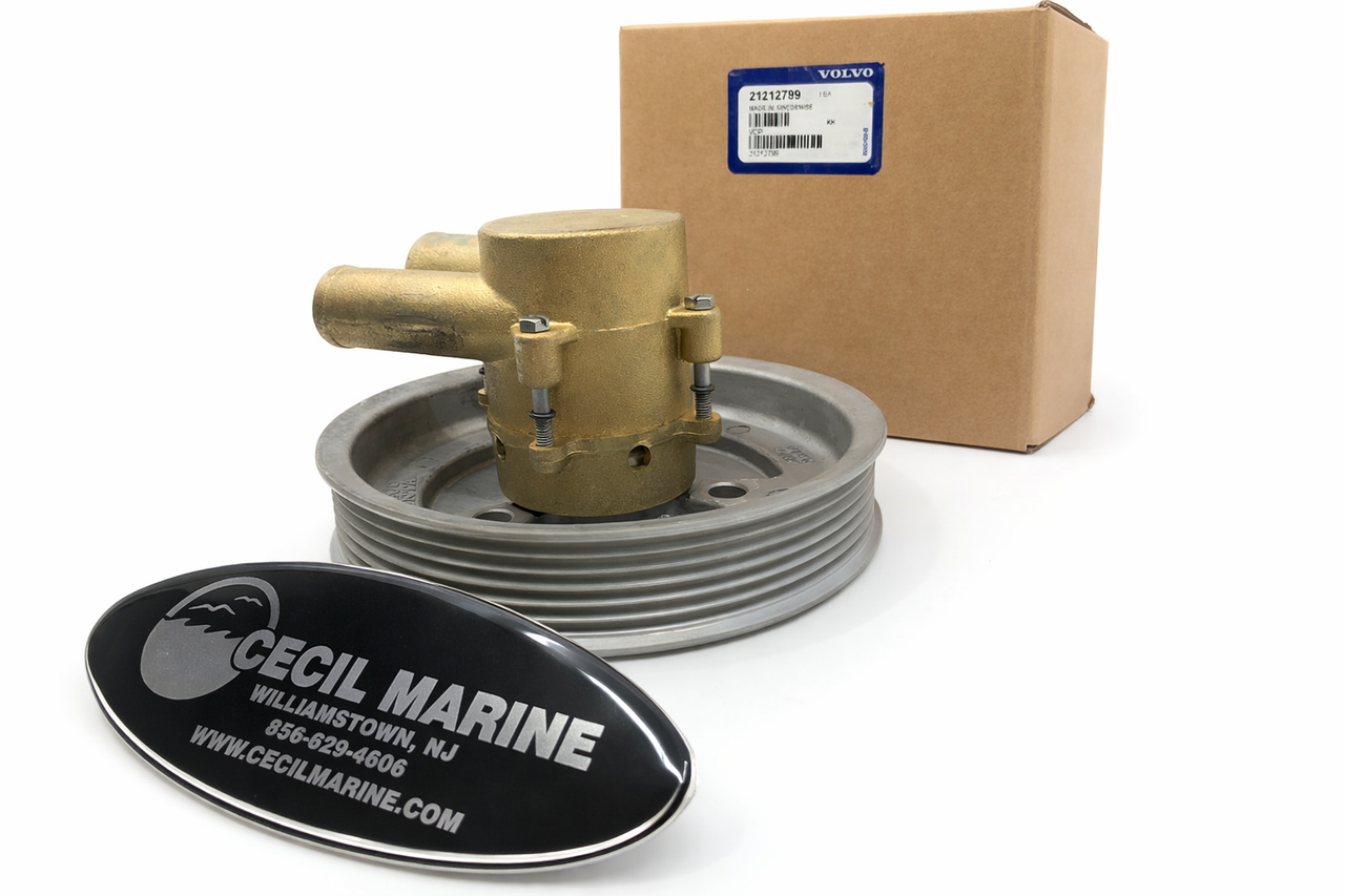 $499.99* GENUINE VOLVO  no tax* SEA WATER PUMP 21212799 (This genuine Volvo seawater pump comes pre-installed with a genuine Volvo impeller. It is fully assembled and ready for immediate use) *In Stock & Ready To Ship!