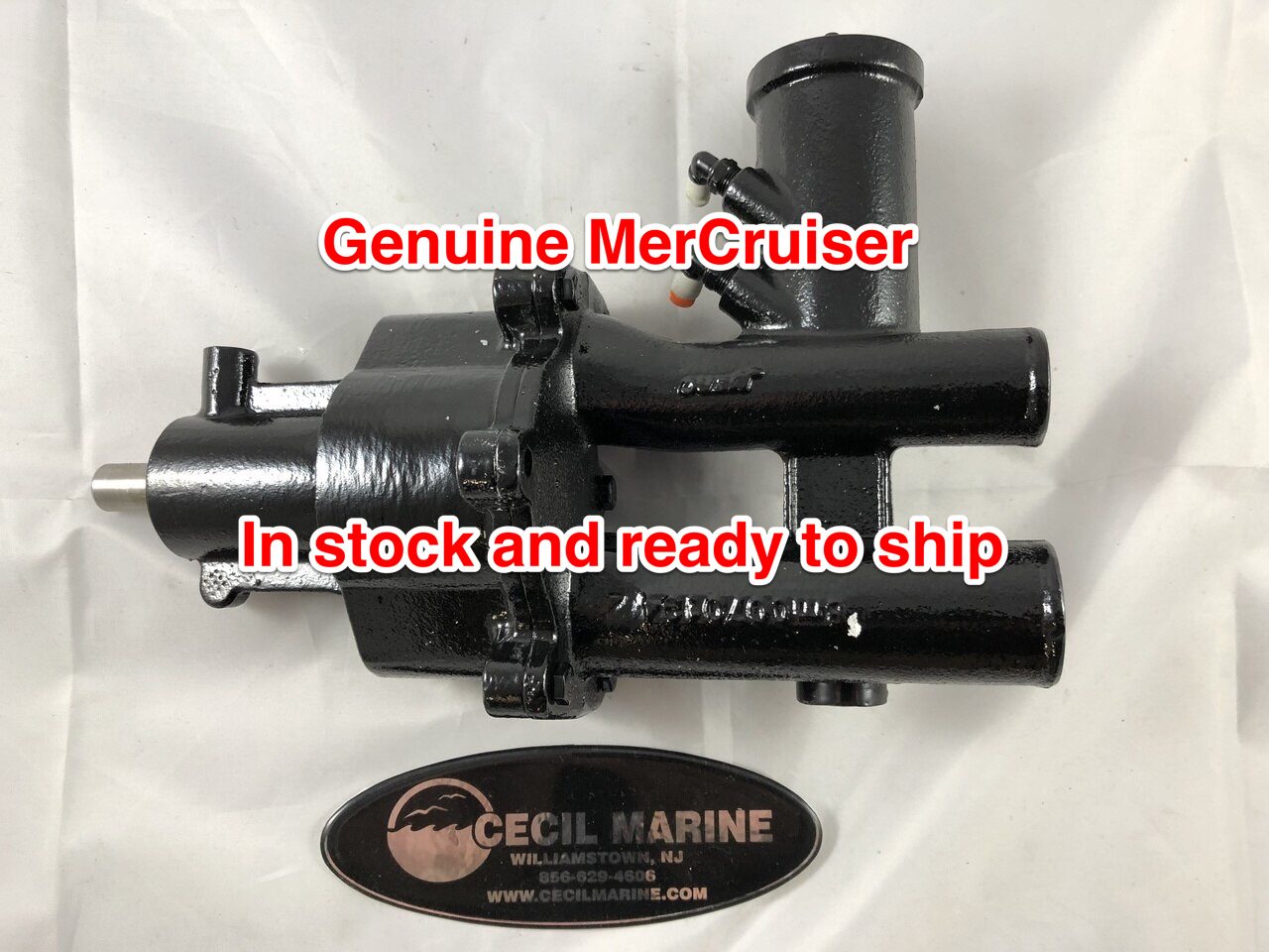 $929.99* GENUINE MERCRUISER no tax* SEAWATER PUMP WITH AIR FITTINGS  46-8M0139997 *In Stock & Ready To Ship!