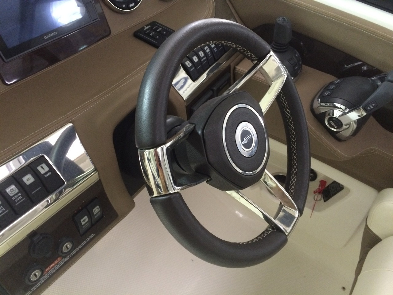 CHAPARRAL STEERING WHEEL no tax* CAST SS SPOKE, BLACK LEATHER WRAPPED *In Stock & Ready To Ship!