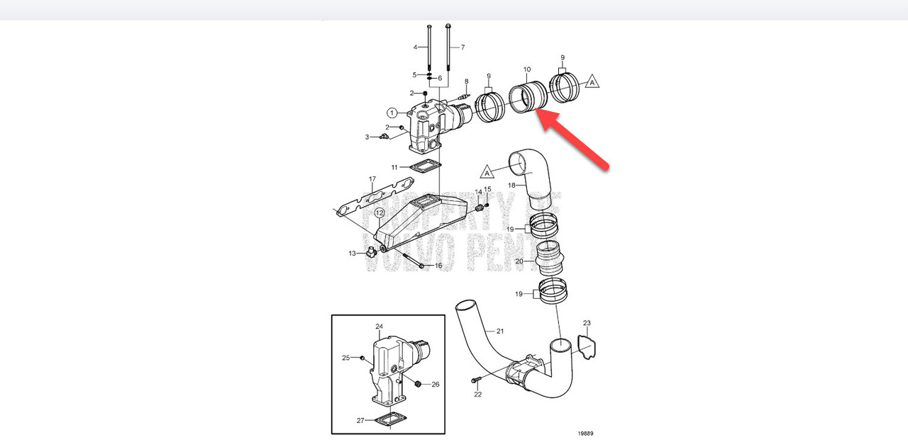 $44.99 GENUINE VOLVO no tax* HOSE EXHAUST 3852696 *In Stock 