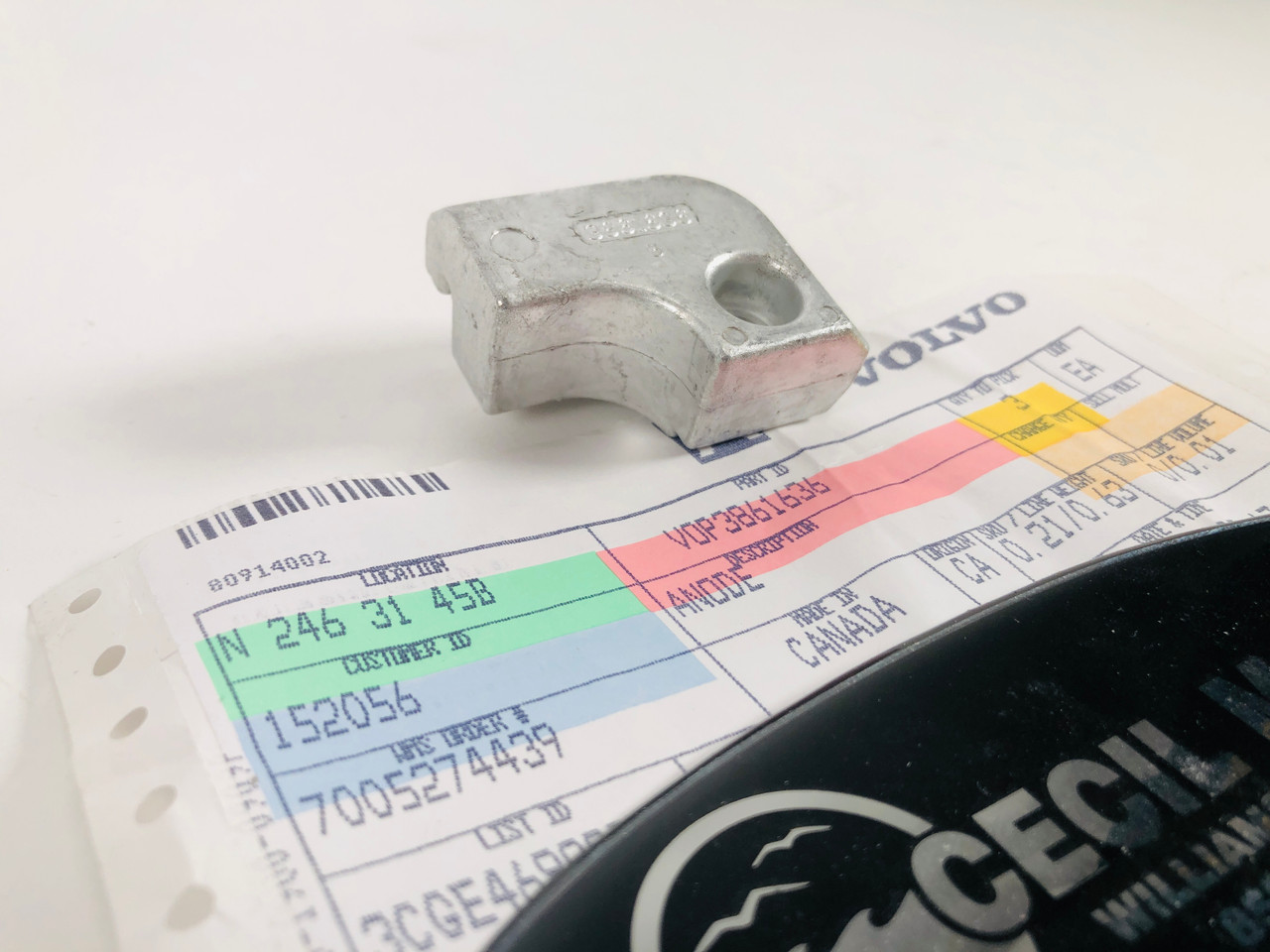 $23.99* GENUINE VOLVO no tax* XDP-B ANODE 3861636 *In Stock