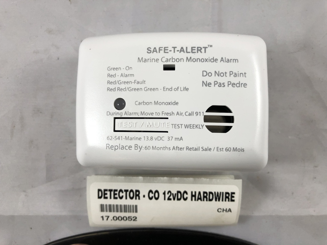 DETECTOR - CO 12v DC HARDWIRED - 17.00052