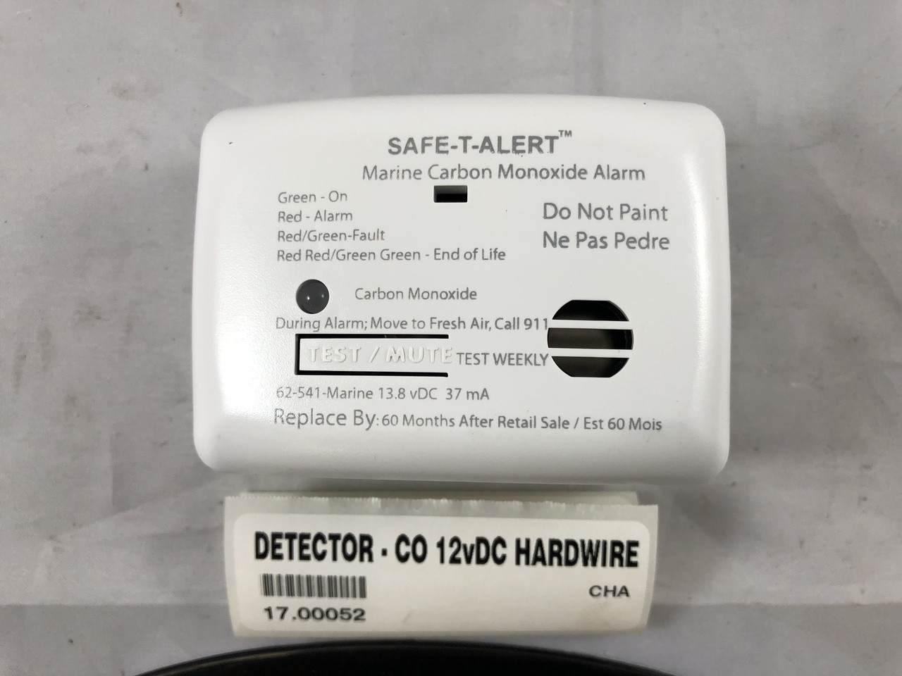 DETECTOR - CO 12v DC HARDWIRED - 17.00052