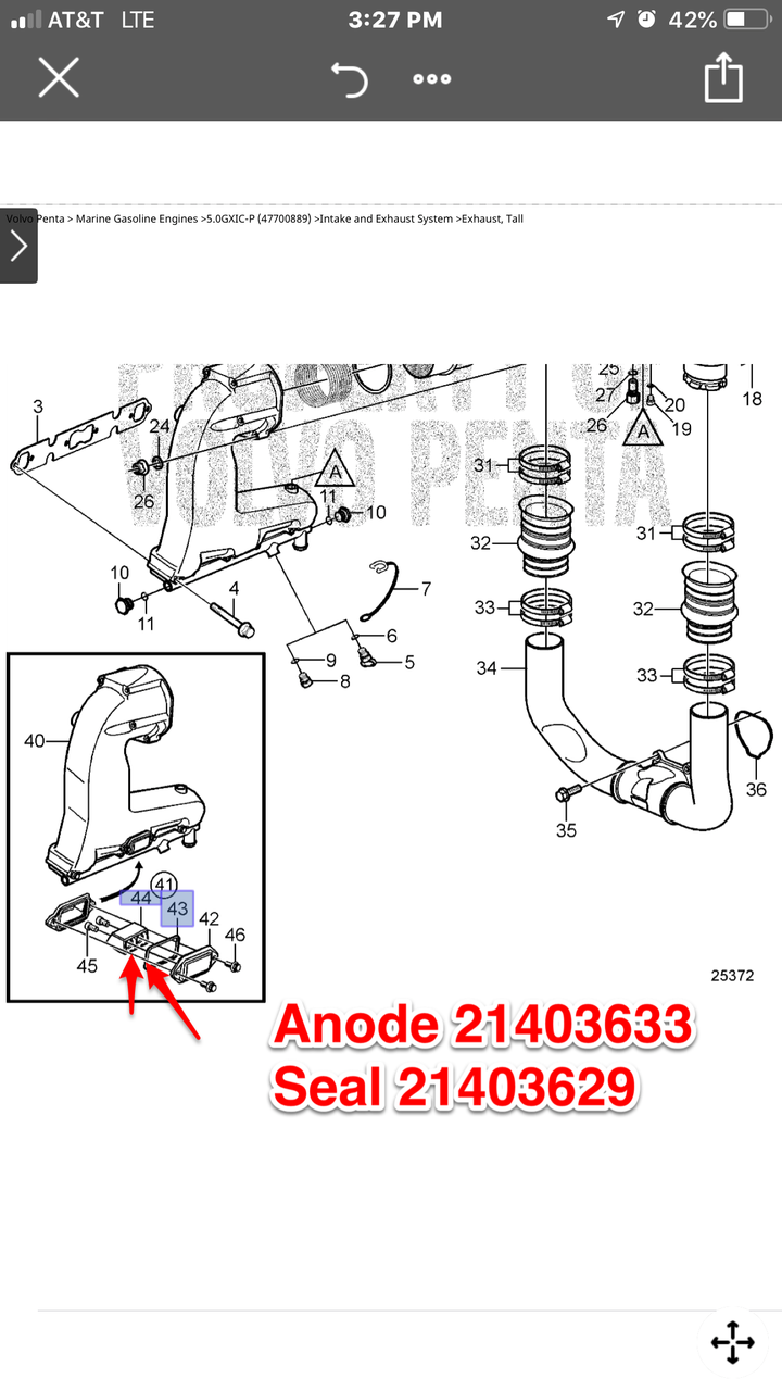 $5.99* EXHAUST MANIFOLD ANODE GASKET  21403629 *In Stock & Ready To Ship!