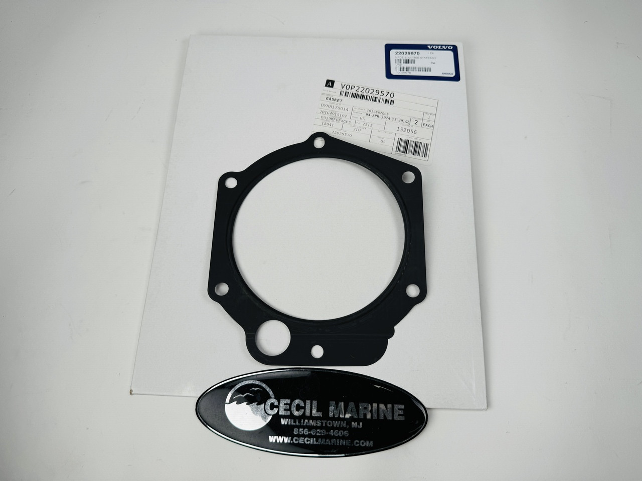$56.99* GENUINE VOLVO no tax* EXHAUST GASKET 22029570  *In Stock & Ready To Ship!