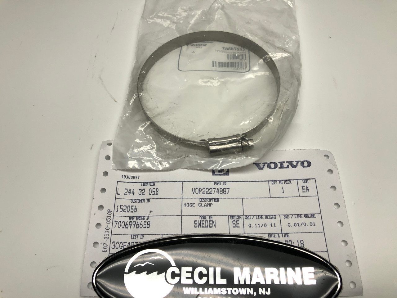 $19.99* GENUINE VOLVO  HOSE CLAMP 22274887 *In Stock & Ready To Ship!